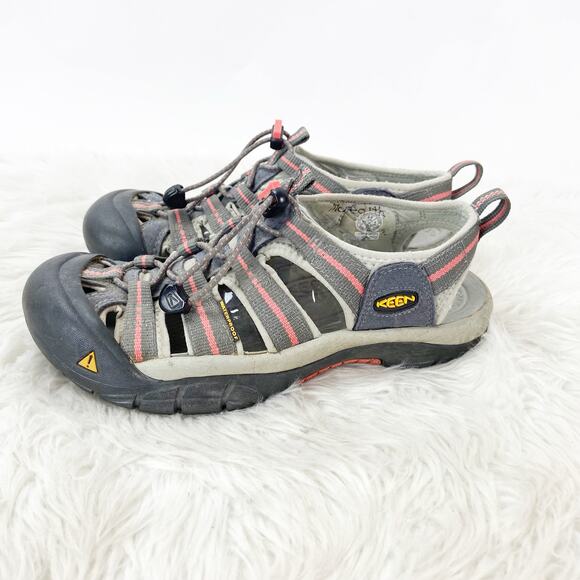 Keen 8.5 Womens Gray Coral Pink Newport H2 Strappy Walking Hiking Sandals - Picture 7 of 16
